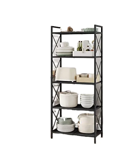 Four layer kitchen storage rack  kitchenware storage  carbon steel mesh folding storage rack