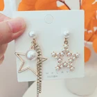 Long Earrings Dangle 2021 New Fashion Star Shape Long Tassel Earrings Rhinestone Pearl Dangle Earrings Women