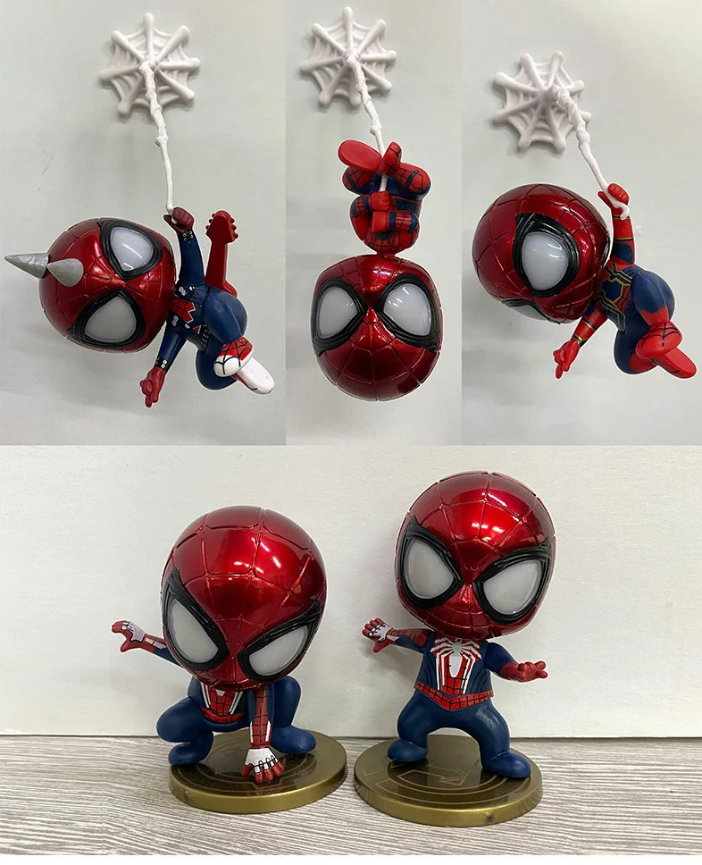 2022 New Hot Sell 5pcs/set 9~10cm Q Version Spider PVC Figure Doll Spider Anime Figure Toy For Car Decoration Gifts