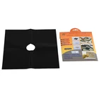 Black Electric Heat Resistance Black Reusable Non-stick Cuttable Protectors Burners Burner Covers For Gas Electric Stove