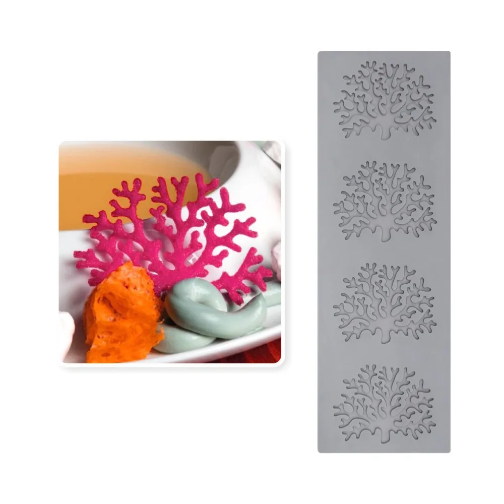CHUJU Hot Selling 3D Hollow Leaf Candy Mold Coral Branch Leaves Chocolate Molds Silicone Fondant Lace Pad Cake Mold Clay Mould