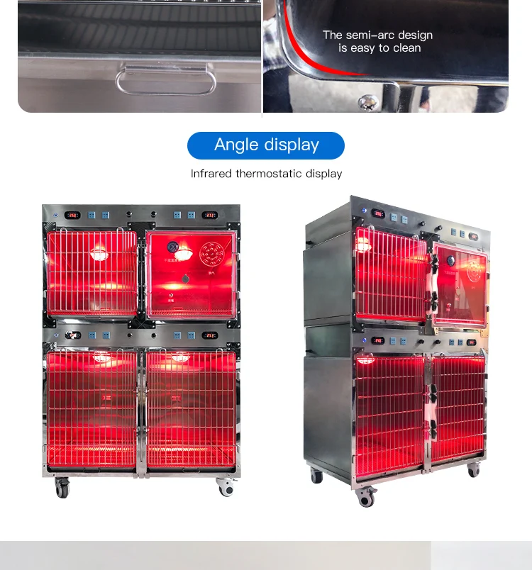 High Quality Thermostatic Stainless Steel Dog Pet Cages Houses Temperature Control & Oxygen Cabin