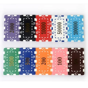 Custom Different Shape Made Cheap Luxury Ept Casino Ceramic Clay Rectangular Poker Chips Sets With Logo