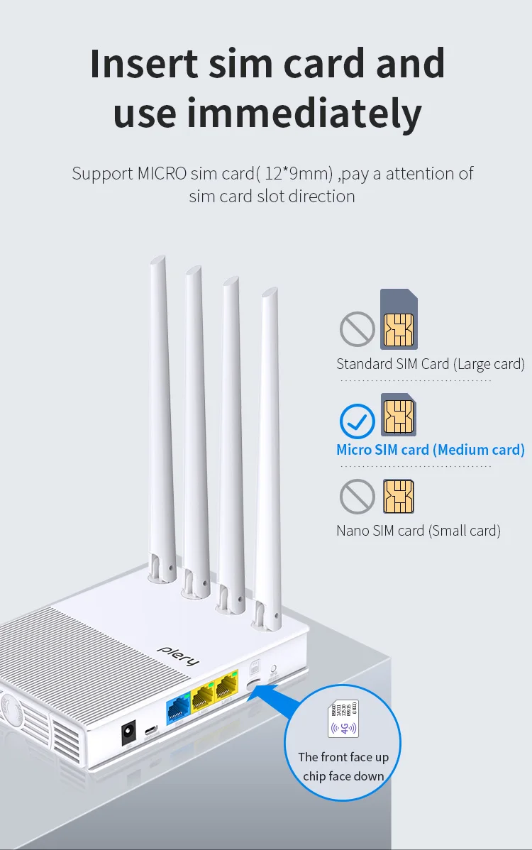 Customization Router Outdoor Mobile Wireless Rooter Wifi 4G Lte 300M High Gain 4G Lte Router for Plery R623