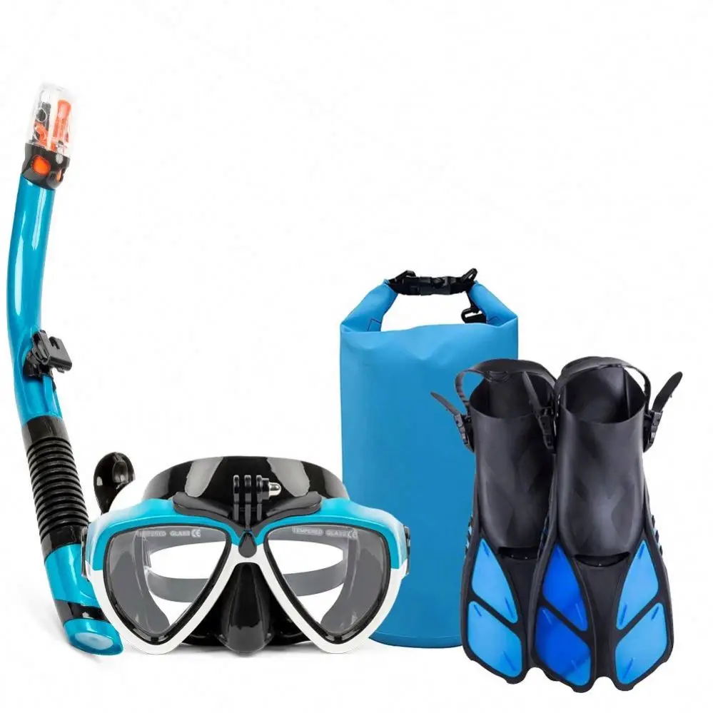 Professional Diving Mask Snorkel Set 3D Silicone Underwater Training Equipment 
