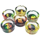 Ashtray New High Quality Glass Ashtray Custom Logo Crystal Glass Round Clear Glass Ashtray