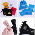 Gift Bag Gift Bag Printed Drawstring Wholesale Pink Gift Jewelry Velvet Bag Drawstring With Custom Logo Print