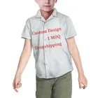 Boys Shirt 2021 Summer Casual Graphic Print Custom Logo Button High Quality Little Boys Shirt