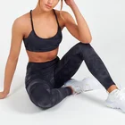 Through Woman Gym Workout Printed Leggings With Pockets Non-See Through Tummy Control Recycle Nylon Leggings