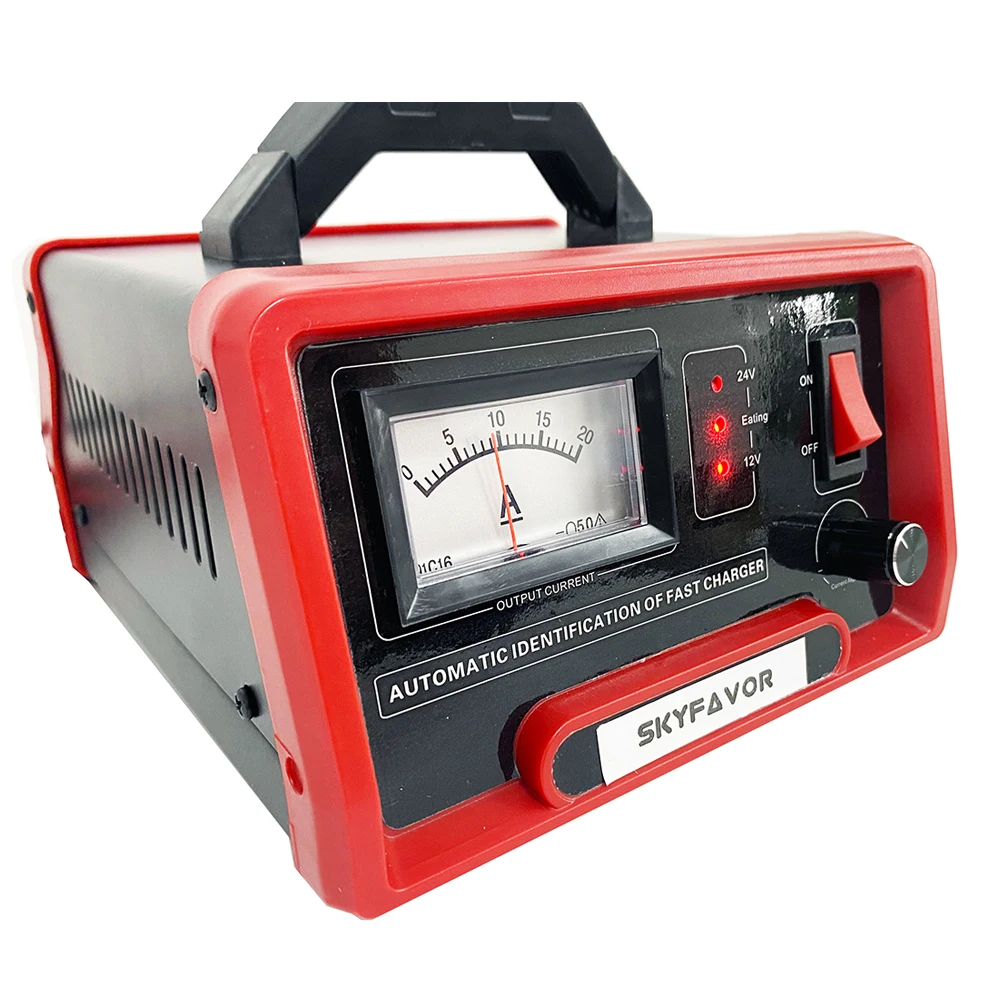 Automatic 12V 24V battery charger 12V 24V 10A adjustable fast truck motorcycle car battery charger for gel agm lead acid