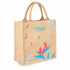 Custom Printed Jute Bag With Logo Reusable Tote Shoulder Burlap Jute Grocery Bag For Women Shopping