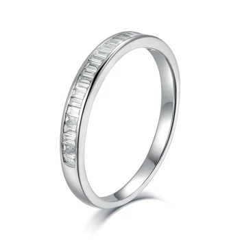 Manufacturer Wholesale Price Jewelry Rings 18K White Gold Diamond Half Eternity Wedding Ring Band For Men And Women