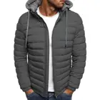 Coat 2021 Hot Sale New Arrive Men's Wind Resistant Puffy Bomber With Hood Zipper Closure Polyester Coat