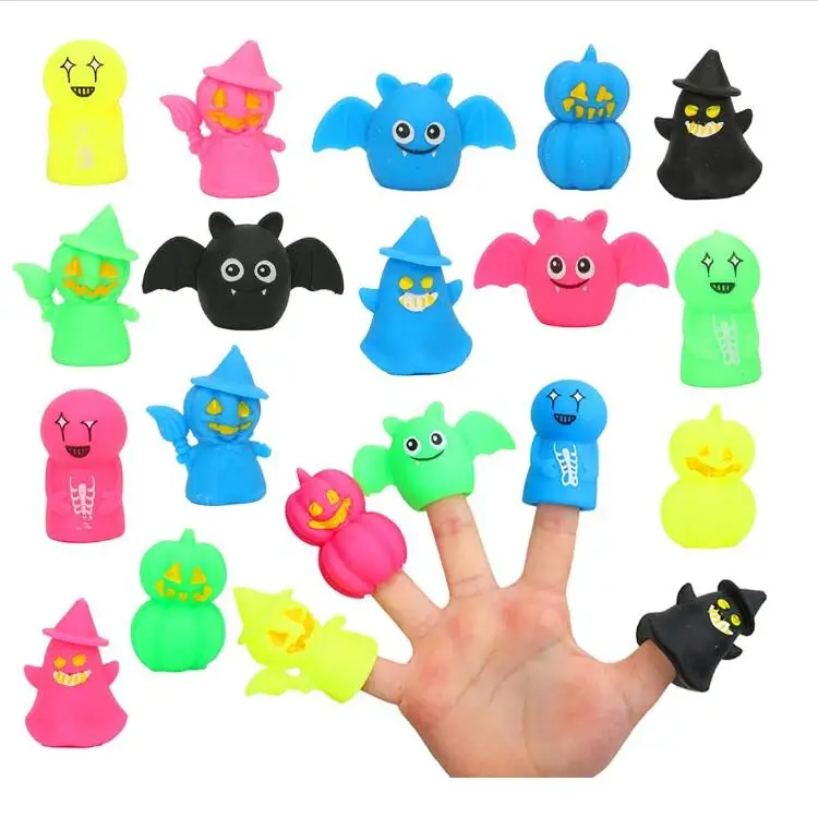 ZQX349 Halloween Squishy Finger Puppets Stress Relief Toys Fidget Toys for Kids Boys Girls