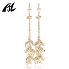 Earrings Gold Plated Tricolor Virgin Mary Cross Heart Butterfly Custom Charm Luxury Long Tassel Earrings