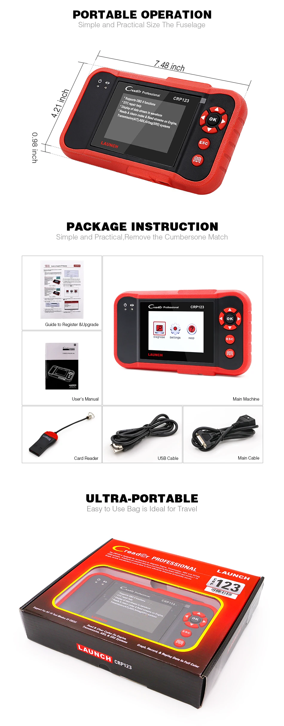 Automatic Transmission Diagnostic Tools Launch Creader Crp123 Obd Code