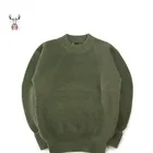Wool Sweater Men Crewneck High Quality Jumper Pullover Jacquard Custom Wool Army Man Military Sweater