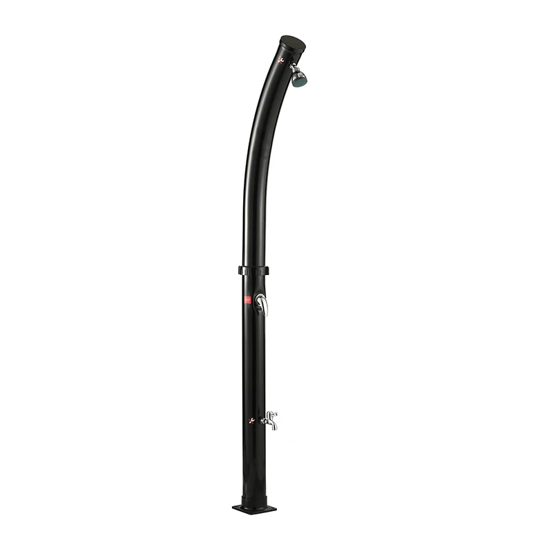 Black 20L Freestanding PVC Outdoor Pool Shower Garden 2 Sections Solar Shower Column Pipe