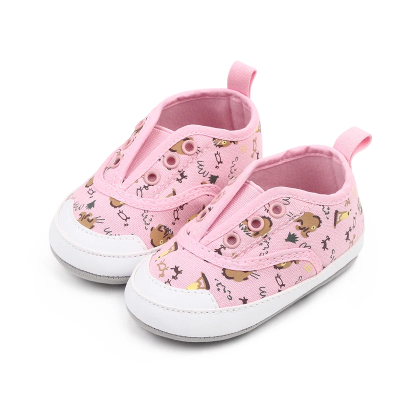 Cartoon Printed Baby Shoes Slip-on Infants Canvas Shoes Spring and Autumn Non-slip Toddler Shoes manufacture