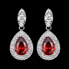 Gold Jewelry Studs QIANZUYIN Gold Jewelry Women Rhinestone Inlay Copper Zircon Drop Earrings Ear Studs