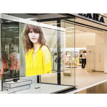 High Brightness Led Ice Display Screen Store Glass Curtain Window Transparent Led Display Fast Delivery