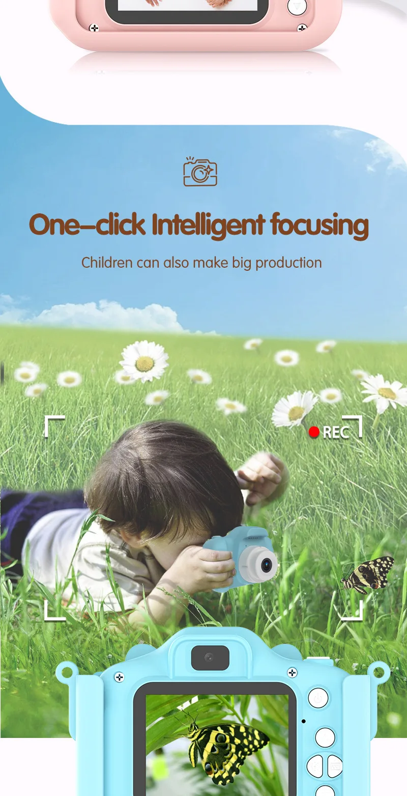 儿童相机数码2英寸屏幕即时小相机数码迷你单反可爱玩具儿童相机圣诞礼物