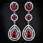 Jewelry Earrings Trendy 2021 Wedding Jewelry Luxury Earrings Women Zirconia Teardrop Bridal Cz Stud Earrings
