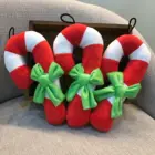 Dog Plush Toy Pet Dog Plush Sounding Toy Christmas Candy Cane Teddy Puppy Molar Bite-resistant Dog Toy Pet Toy