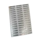 Customized silver sticker barcode serial number label sticker