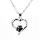 Heart Pendant Newest Cute Creative Love Heart Dog Paw Heart Necklace Dainty Necklace Pendant Jewelry