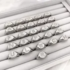 Diamond Ring Gold Bling Zirconia Diamond Letter Ring Gold Plated Jewelry 925 Sterling Silver Ring