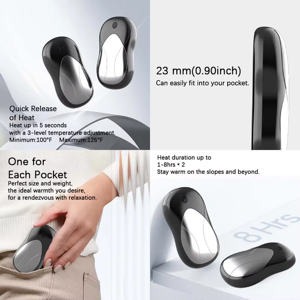 Double-sided Heating Hand Warmer, 6000mAh, USB - detail 14