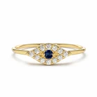 Diamond Gemnel Sterling Silver Jewelry Women 14k Diamond And Sapphire Evil Eye Ring