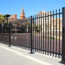 Easy to install solid black outdoor gardening metal fence panels