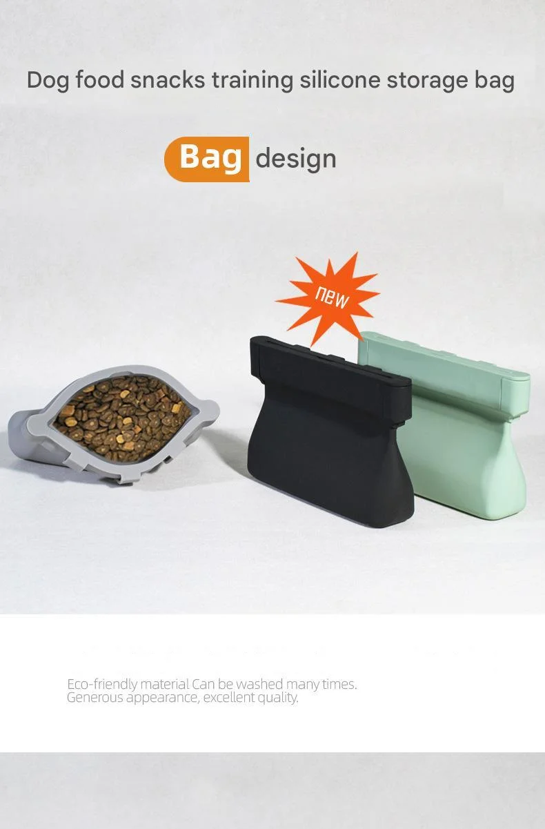 Treats Dog Pouch Silicone Pet Fanny Pack for Dog Cat Casual Outdoor Walking Pattern Water-Proof Training Snack Bag manufacture