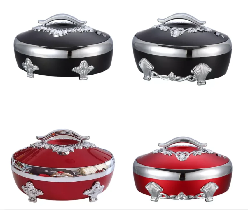 Classic Style Food Warmer Casserole Insulated4L+5L+6L 3pcs SetABS+Stainless Steel Kitchen Container Set