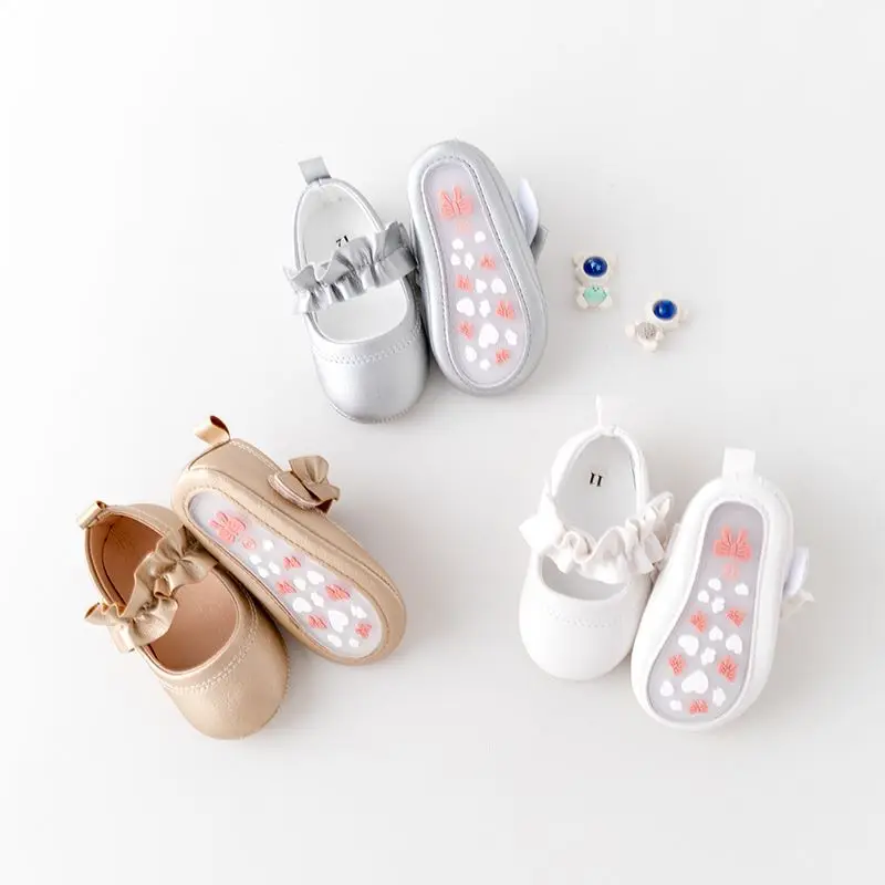 40 Designs High Quality Soft PU Material Baby Girl Princess Shoes Anti-Slip TPR Outsole Flat Mary Jane Style for Summer Parties details
