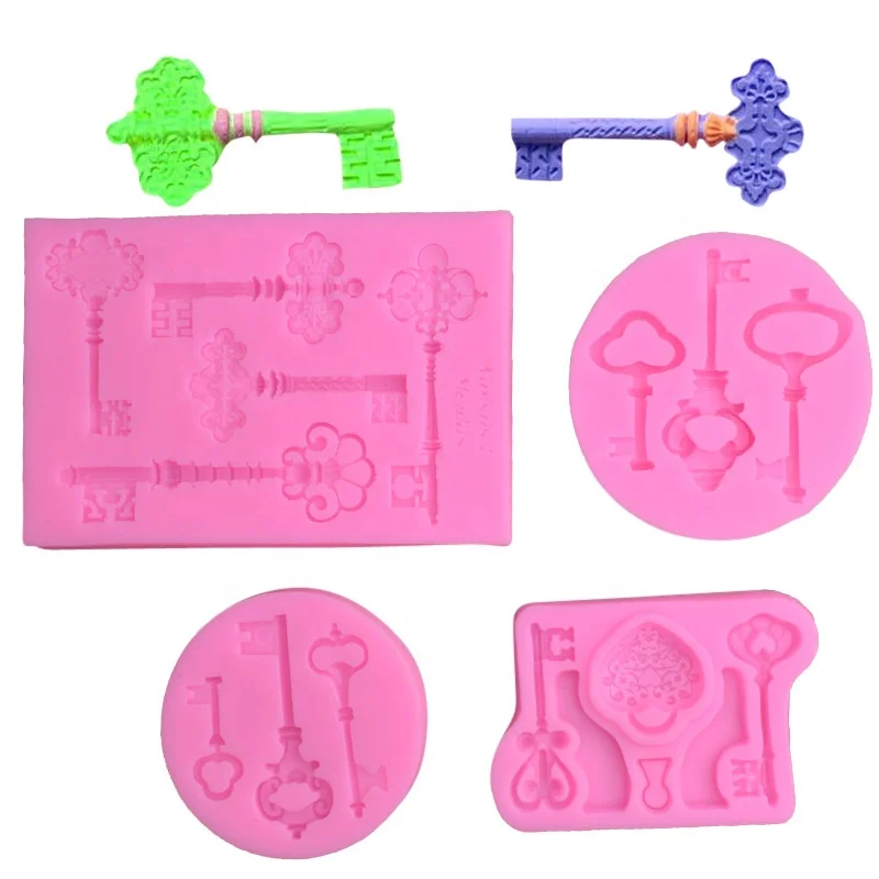 Creative Keys Silicone Resin Molds DIY European Keys Baking Decorating Soap Candle Mold Polymer Clay Molds-for Food Epoxy