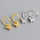 Hoop Earrings LUOXIN Hot Style Women S925 Sterling Silver Rhinestone Butterfly Shape Hoop Earrings