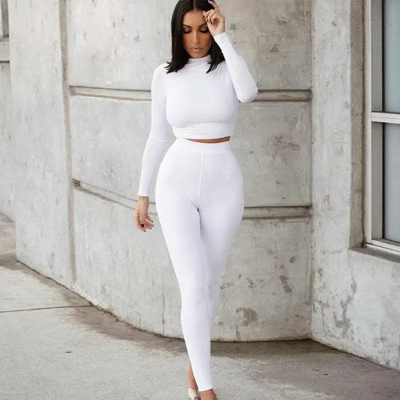 2024 Hot Sale Long Sleeve Tight Yoga Suit Two Piece Set Fitness Jogging Leggings Women Clothing Track Suit For Women