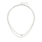 Layered Double Layered Chains Clasp Charm 925 Silver Gold Chain Necklace