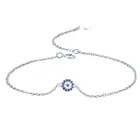 925 Silver Silver Fashion Factory 925 Sterling Silver Silver Chain Micro Pave Cz Evil Eye Bracelets