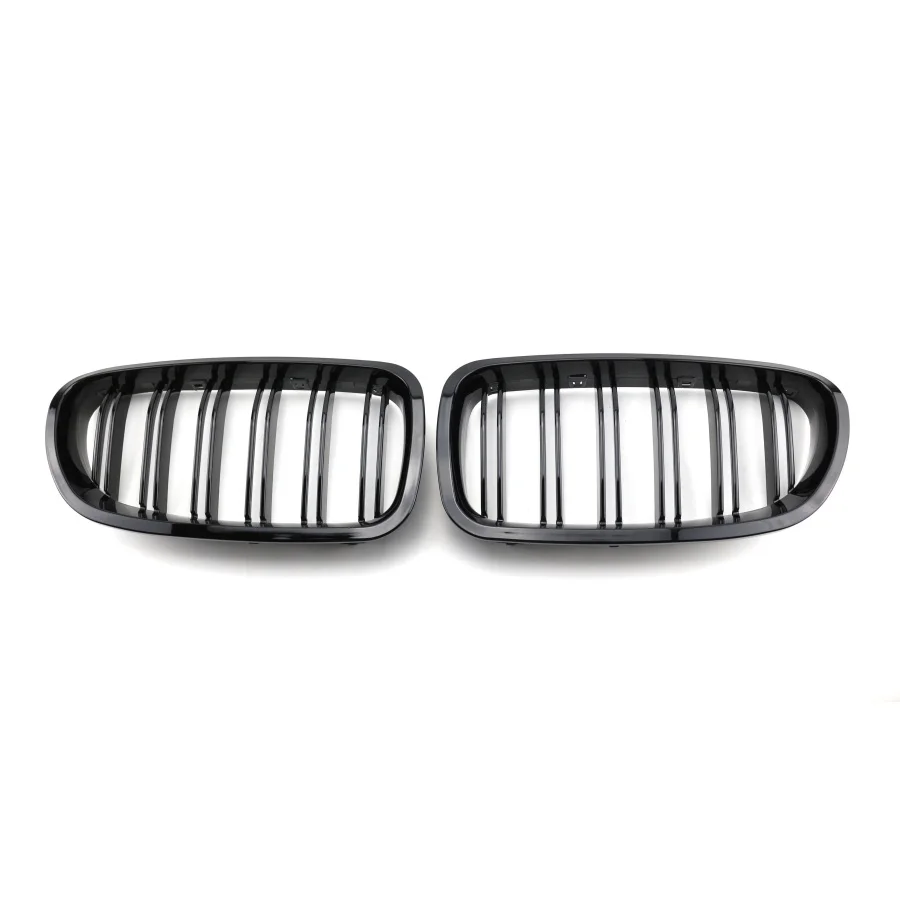product tiypeor car led lighting front grille 2 slat front grille carbon look glossy black mesh grille for bmw 5 series f10 2010 2017-4