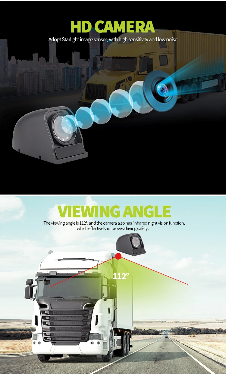System Virtual Truck View 1080 Starlight Waterproof Mounted 1080p Full Hd Camera Car Dash Side Cam