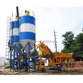 Gold supplier 25m3/h mobile ready mix concrete plant layout for sale