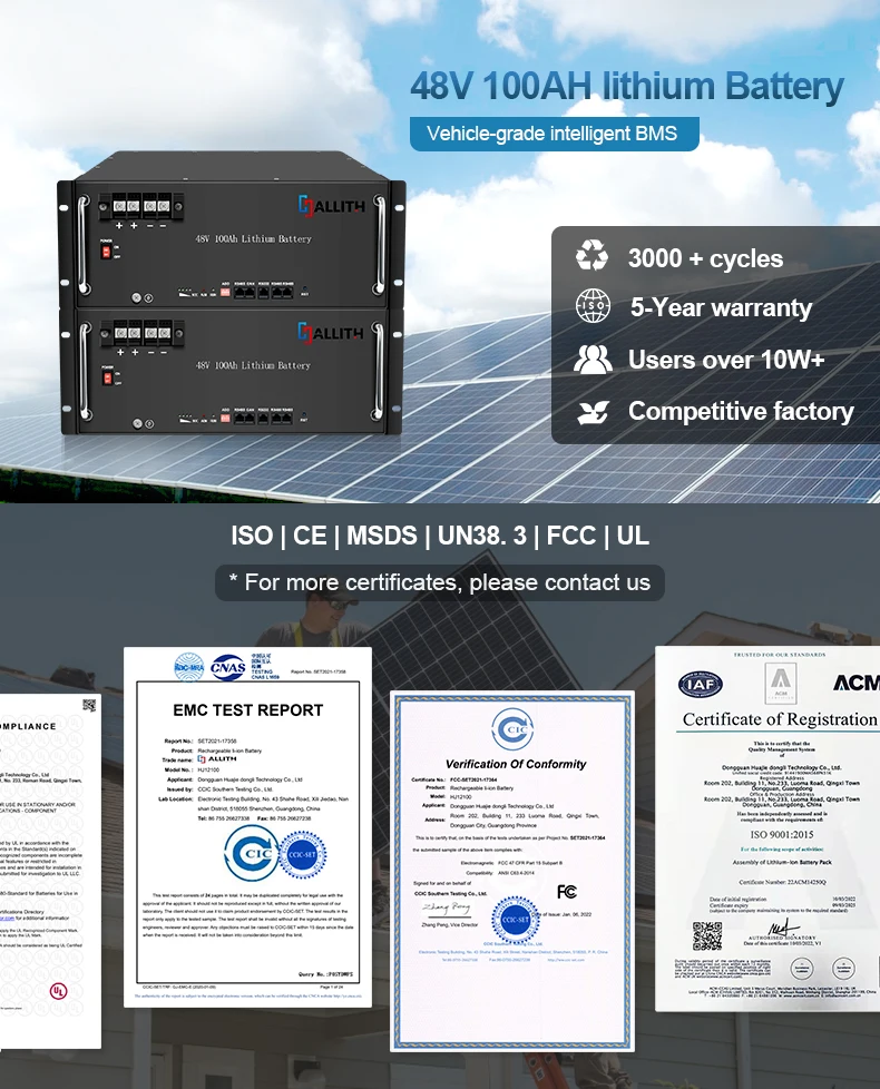 Household Rack Mount Lifepo Renewable Battery Pack Battery Solar