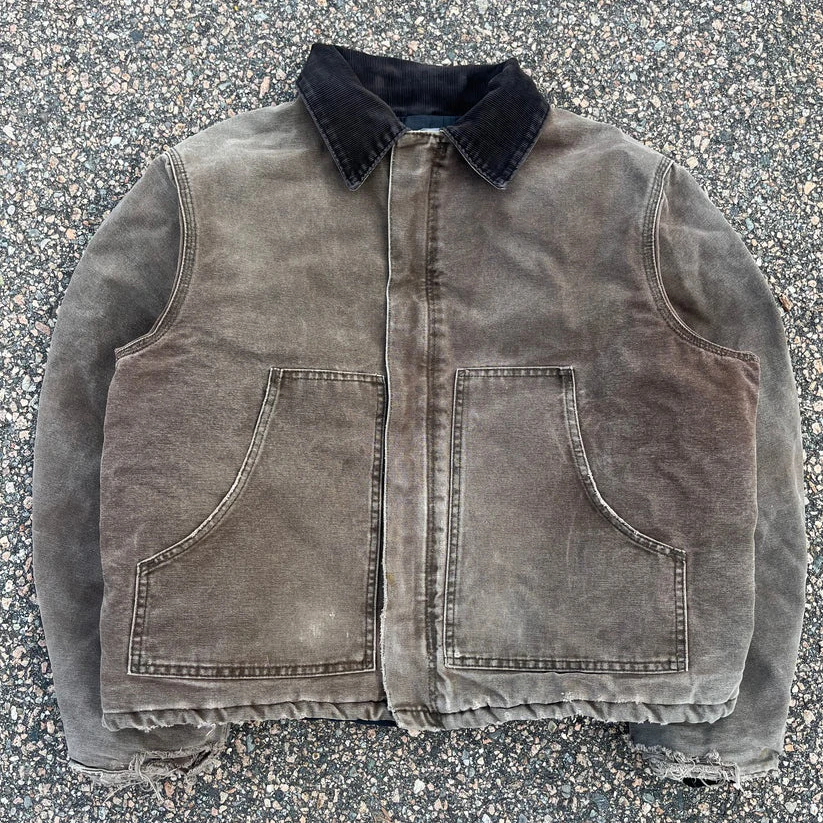 Manufacturer Custom Patch Embroidery logo Cotton Twill Denim Canvas Vintage Wash Rhinestone Cotton Jacket for Men details