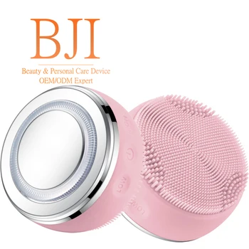 Mini Electric Silicone Face Cleaning Brush Spa Ultrasonic Face Scrubber Massager Sonic Vibrating Facial Cleansing Brush