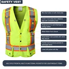 Vest Safety Vest Custom Logo With Pockets Construction Wholesale High Visibility Reflective Safety Vest