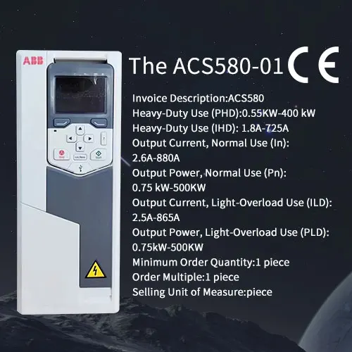 High-Performance ABB drives ACS580 VFD Controller 0.75KW-500KW 380V AC Drive Discounted Three Phase Frequency Converter